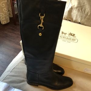 COACH Black Leather Boots like new